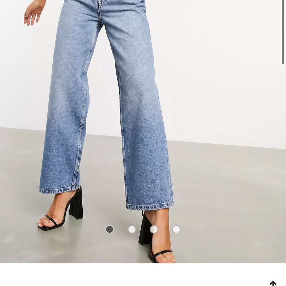 ASOS Design High Rise Relaxed Dad Jeans- Brightwash